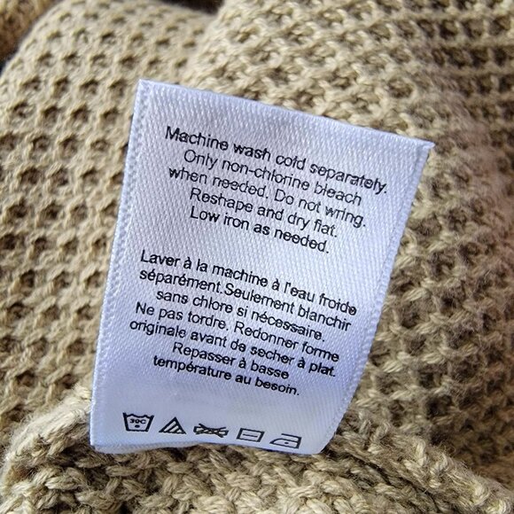 Oversized Knit Sweater With Drop Sleeves & Front Pockets In Sage Green Size XL - Picture 9 of 10